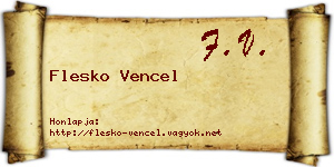Flesko Vencel névjegykártya